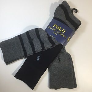 Polo by Ralph Lauren Dress Socks Stripes Black